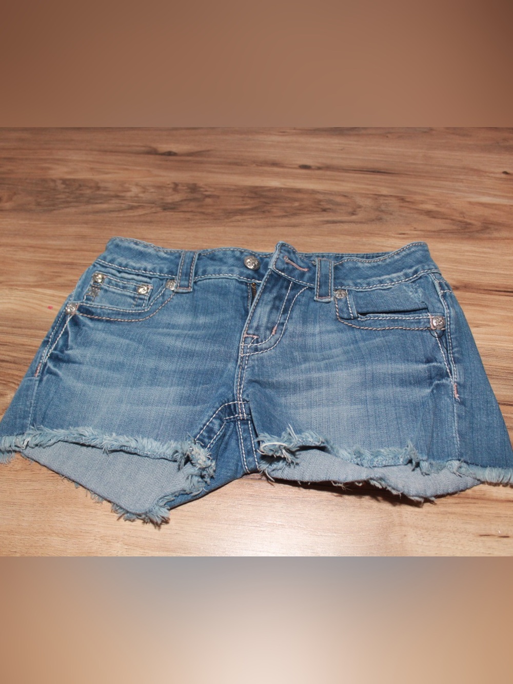 Miss Me Jean Shorts - Light Blue Distressed Denim Cutoff Shorts